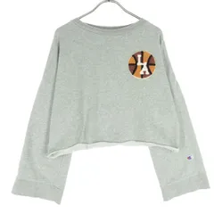 Champion チャンピオン E Hyphen World gallery イーハイフンワールドギャラリー コラボ 長袖 ショート丈 スウェット F グレー レディース 古着