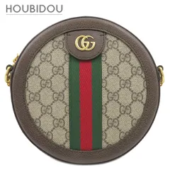 グッチ GUCCI ショルダーバッグ オフィディア ミニ ラウンド  GGスプリームキャンバス ベージュ×エボニー ゴールド金具 550618【中古】
