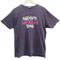 SMITH'S AMERICAN スミスアメリカン 半袖Tシャツ L 黒フェード バックプリント ロゴプリント 綿100% クルーネック カジュアル メンズ 古着 紫 ストリート アメカジ ブルックリン NEWYORK 1906 定番 ワーク系  両面プリントのサムネイル
