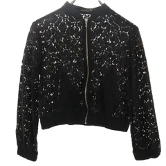 ZARA BASIC ザラベーシック リネン 花柄 レース ジャケット S ブラック レディース 古着のサムネイル