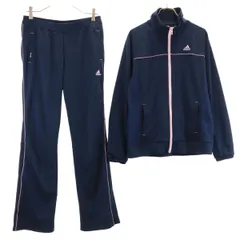 adidas アディダス トラックジャケット 上下 セットアップ L ネイビー系 ジャージ レディース 古着