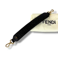 フェンディ　FENDI ストラップユー　ミニ　FF　ズッカ柄　オールブラック　レザー　ショルダーストラップ