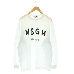 エムエスジーエム MSGM Tシャツ カットソー 長袖 プリントロゴ L ホワイト ブラック 2940MM105 /DO ■GY18のサムネイル