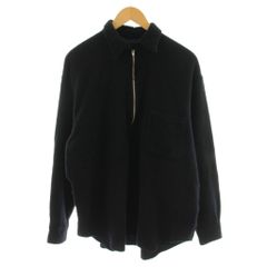 COMOLI 縮絨ウールハーフジップシャツ ブラック 23AW - メルカリ
