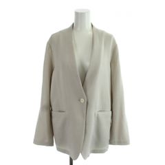 美品】カリテ qualite 高密度ポリコットンブルゾン アイボリー 38 