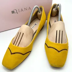 【B5345】 DIANA ダイアナ パンプス スエード スクエアトゥ ローヒール レディース 箱付き チャンキーヒール スカラップ チュールのサムネイル