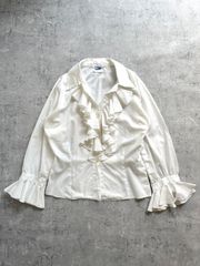 良品 ローレンラルフローレン XL コットン フリル ギャザー 長袖シャツ 