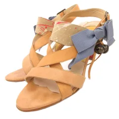 ヴィヴィアンウエストウッド Vivienne Westwood ストラップサンダル レザー ヒール リボン 36 ベージュ /JS ■GY64のサムネイル