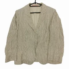 MARNI マルニ ストライプ リネン シルク テーラード ジャケット アウター 長袖 38/M ベージュ ブラック レディース 【中古】