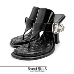未使用品 BURBERRY バーバリー ベイヒール サンダル ハイヒール 8085544 #36 #23.0 レザー ブラック レディースのサムネイル