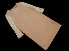 green label relaxing グリーンレーベルリラクシング ユナイテッドアローズ レース 切替スリーブ Iライン ワンピース ピンクベージュ ■◇ レディースのサムネイル