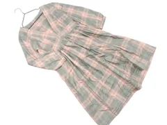 CYNTHIA ROWLEY シンシアローリー Vネック チェック ワンピース size2/ピンクｘグレーｘ緑 ■◇ レディース