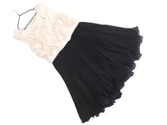 Sov. ソブ プリーツ 結婚式二次会 ドレス ワンピース size1/白ｘ紺 ■■ レディースのサムネイル
