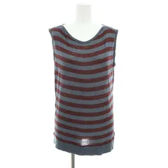 ティーバイアレキサンダーワン T by Alexanderwang ボーダータンクトップス カットソー ノースリーブ XS グレー 茶 ブラウン /MI ■OS ■PNのサムネイル