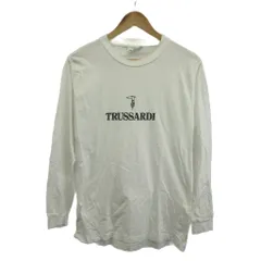 トラサルディ TRUSSARDI Tシャツ カットソー ロンT 長袖 クルーネック ロゴ プリント S 白 ホワイト /XZ ■ECA004のサムネイル