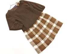 M S GRACY エムズグレイシー ウール混 切替 ブローチ付き ワンピース size38/ブラウン  ◇■ レディースのサムネイル