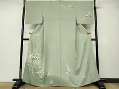 平和屋着物●訪問着　友禅　草花文　暈し染め　鈴乃屋扱い　正絹　逸品　CABG5536ut
