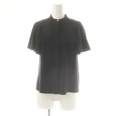 エムプルミエ ブラック M-Premier BLACK フレアスリーブバンドカラーブラウス 半袖 32P ネイビー /DF ■OSのサムネイル
