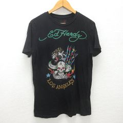 Ed Hardy Tシャツ スカル ローズ ブラック y2k - メルカリ