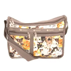 レスポートサック LesportSAC 美品 ショルダーバッグ グレー 猫柄 ファスナー開閉 /NL ■ECG003