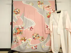 平和屋着物●創業460年・千總　振袖・長襦袢(無双仕立て)セット　花丸文　金糸　金彩　三越扱い　正絹　逸品　AABJ3682csのサムネイル