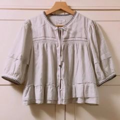 MARNAT ÉTOILE 刺繍入りブラウス 五分袖 アイボリー - メルカリ