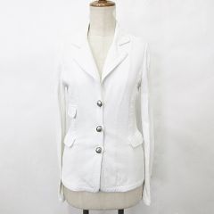 希少 美品 ファビアナ フィリッピ テーラードパイピングジャケット 白