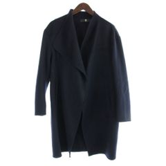 完売【ユニクロ＋J】 カシミヤブレンドノーカラーコート ネイビー