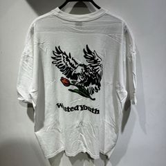 A19470 極美品 シークエル 25SS イーグルアンカースカルロゴT 白L 
