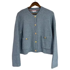 TOMMY HILFIGER トミーヒルフィガー 25SS SAMPLE テクスチャードゴールドボタンレディジャケット S ブルー 15420のサムネイル