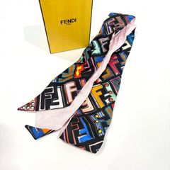 フェンディ FENDI スカーフ ラッピー ピンク マルチカラー ストライプ