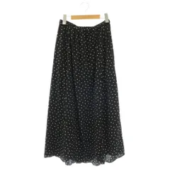 グリーンレーベルリラクシング ユナイテッドアローズ green label relaxing 25AW ドットナローフレアスカート ロング ブラック ホワイト /DO ■OS