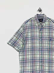 【RALPH LAUREN SPORT】90s S/S マドラスチェックシャツ S ラルフローレンスポーツ 古着