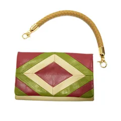 定価18,700円◆Sybilla シビラ 2WAY ウォレットバッグ レザー 財布 ポーチ マルチカラー 幾何学デザイン 本革 レディースのサムネイル