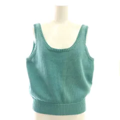 デミリー DEMYLEE 24SS CREED COTTON TOP ノースリーブニット Uネック S 青 ブルー /AT ■OS