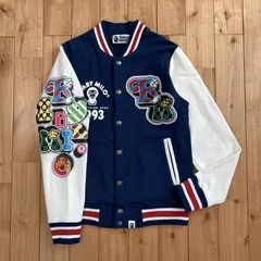 BAPE マイロ スウェット スタジャン Sサイズ a bathing ape milo sweat varsity jacket エイプ ベイプ アベイシングエイプ NIGO y6875のサムネイル