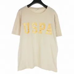 US POLO ASSN Tシャツ カットソー 半袖 ロゴプリント M ベージュ 