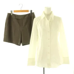 フォクシー FOXEY 29428 シャツ×ショートパンツ 長袖 セットアップ 40 ホワイト ブラウン /HK ■OSのサムネイル