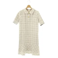 マーリエパーエフデ Maglie par ef-de 襟付き ツイードワンピース 7 ホワイト マルチカラー /ES ■OS