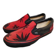 80s USA製 VANS スリッポン ガンジャ マリファナ サイドテープ レア 
