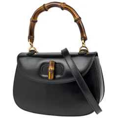 グッチ GUCCI バンブー ハンドバッ 2WAY オールドグッチ 000460188 レザー ブラック レディース 【中古】のサムネイル