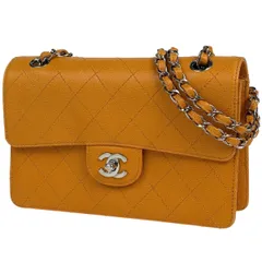 シャネル CHANEL ココマーク チェーン ショルダーバッグ マトラッセ キャビアスキン オレンジ レディース 【中古】