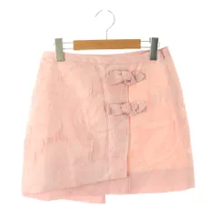 ガニー GANNI Textured Cloque Mini Skirt ミニスカート 台形スカート ジャガード 34 ピンク F9267 /DF ■OSのサムネイル