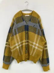 BEVERLY HILLS POLO CLUB ビバリーヒルズポロクラブ カーディガン/ボレロ L イエロー チェック柄 ブランドロゴ ニット ミドル丈 長袖 メンズのサムネイル