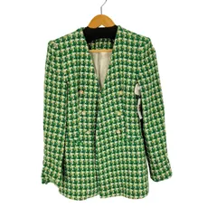 ザラ ZARA ツイード ノーカラー テーラードジャケット レディース import：S 