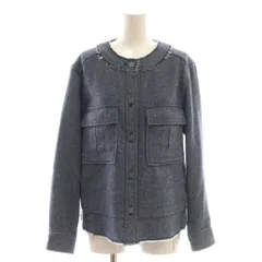 グレースクラス GRACE Class C/Wデニムシャツジャケット ノーカラー カットオフ 36 ネイビー /DF ■OSのサムネイル