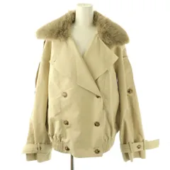 ザラ ZARA 25SS 撥水加工ショートトレンチコート アウター フェイクファー EUR S ベージュ /CX ■OS