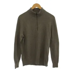 エディーバウアー EDDIE BAUER ハーフジップニット セーター ウール混 S チャコールブラウン 無地 長袖 リブ編みスタンドカラー /AG ■OS ■AD