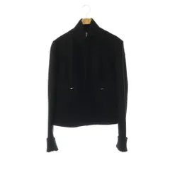 マックス&コー MAX&CO. ニット切替 ジップアップジャケット 42 黒 ブラック /SS ■OSのサムネイル