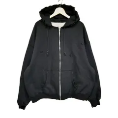 BOWWOW ビームス別注 バウワウ 国内正規 24AW FULL ZIP HARD DAMAGE HOODIE ハードダメージ加工 フルジップフーディー ジップパーカー 裏サーマル 日本製 BW242-WFZHD BLACK DAMAGED ブラック 黒 Lのサムネイル